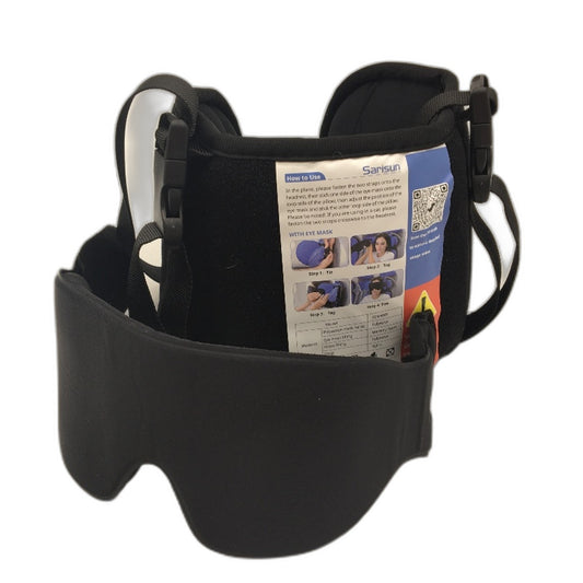 Sarisun Travel Pillow Head Strap With Eye Mask 360 Degrees Support Car Flight