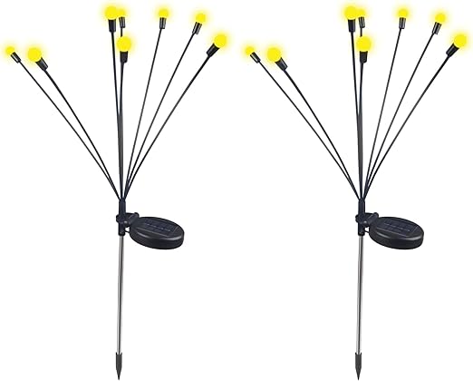 25th Hour Solar Firefly Outdoor Garden Decoration Lights Warm White 2 Pack NEW
