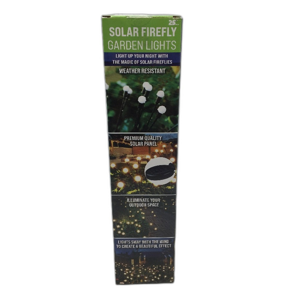 25th Hour Solar Firefly Outdoor Garden Decoration Lights Warm White 2 Pack NEW