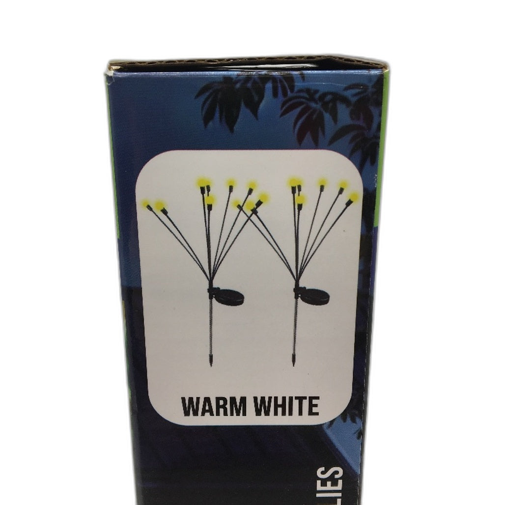 25th Hour Solar Firefly Outdoor Garden Decoration Lights Warm White 2 Pack NEW
