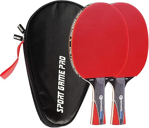 Sport Game Pro 2 Pack 5 Star Table Tennis Ping Pong Bats Paddles With Raket Case
