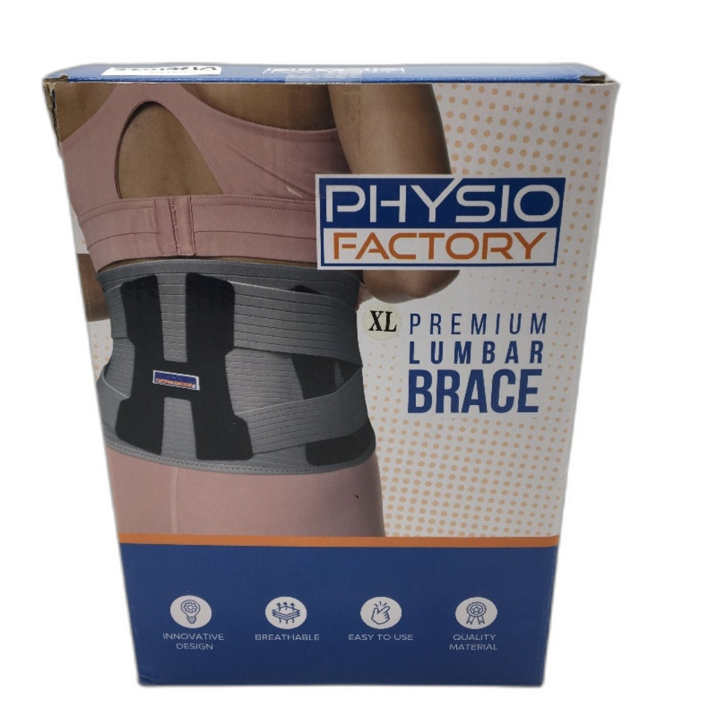 PhysioFactory Lumbar Support Brace Back Protection Effective Pain Relief Size XL
