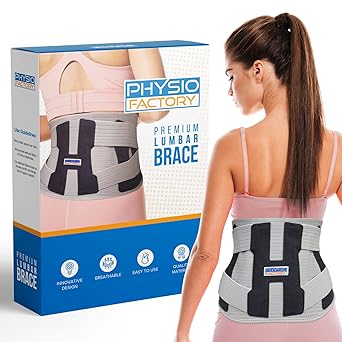 PhysioFactory Lumbar Support Brace Back Protection Effective Pain Relief Size XL