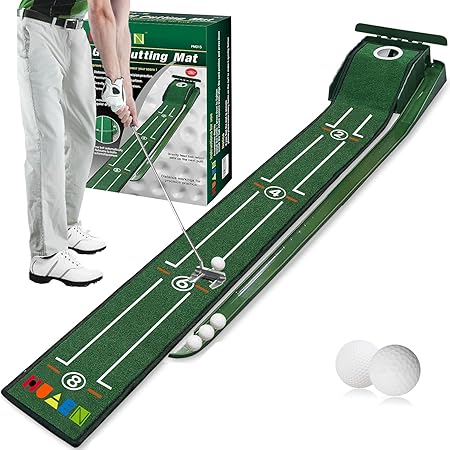 Yildue Golf Home Indoor Green Putting Set Mat With 2 Balls Training Equipment