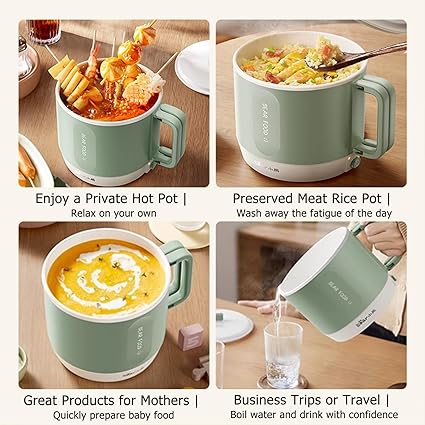 Bear Mini Portable Multipurpose Electric1 2 L Non Stick Ramen Cooker Lazy Pot