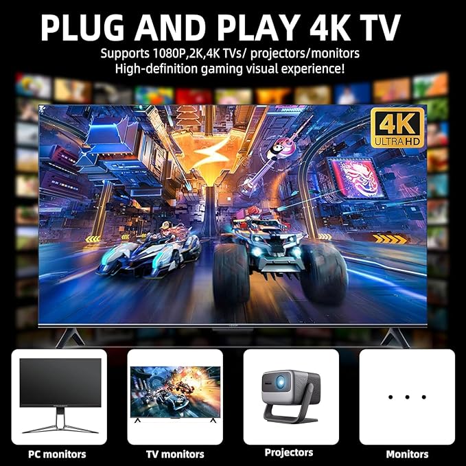 Retro Classic Game Console Stick Arcade Plug And Play With 2 Wireless Controller