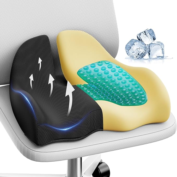 Benazcap Extra Large Gel Seat Cushion For Office Chair Ergonomic Butt Pillow NEW