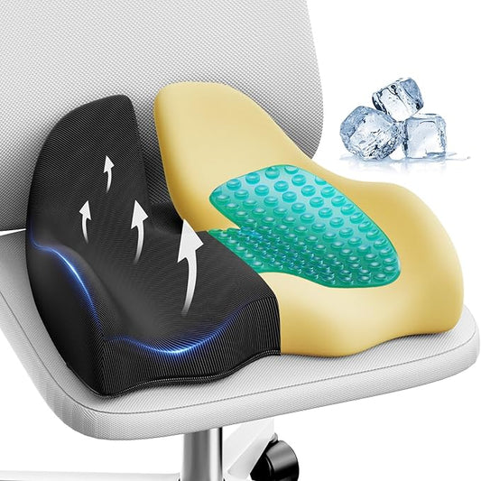 Benazcap Extra Large Gel Seat Cushion For Office Chair Ergonomic Butt Pillow NEW