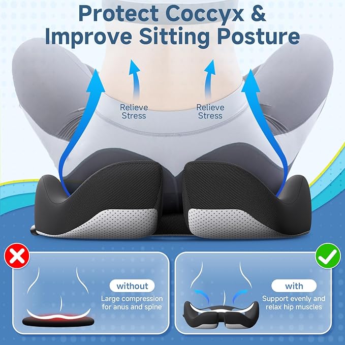 Benazcap Extra Large Gel Seat Cushion For Office Chair Ergonomic Butt Pillow NEW