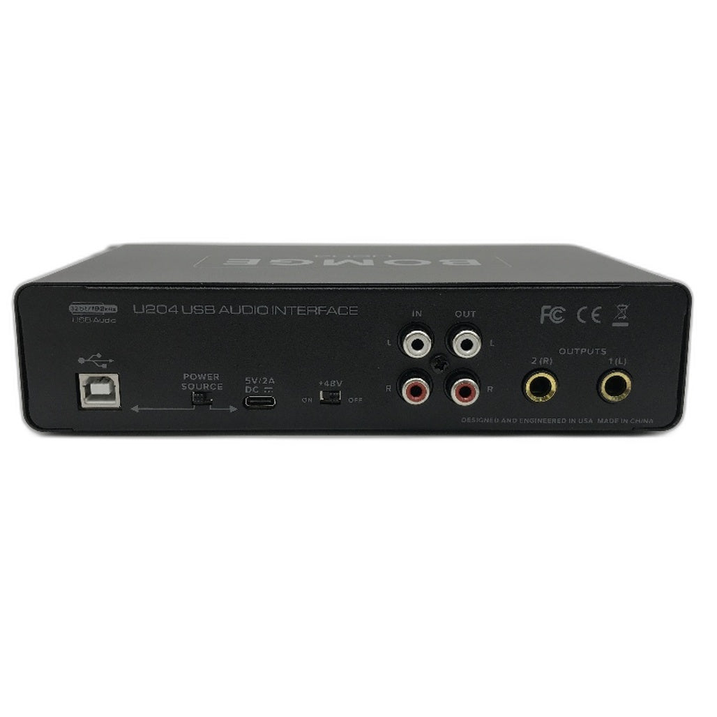 BOMGE U204 Professional USB Audio Interface SOLO XLR 48V 24Bit 192kHZ HiFi NEW