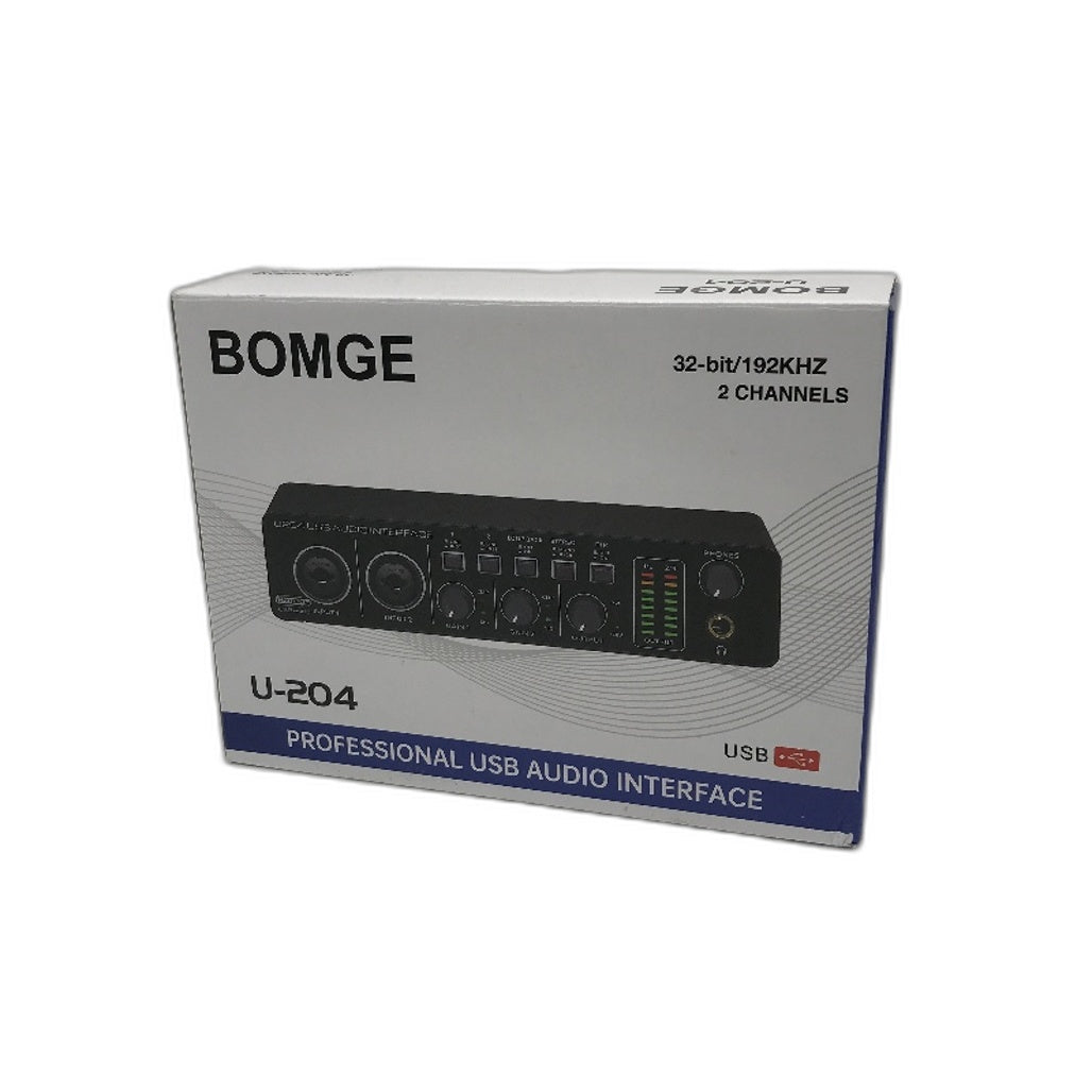 BOMGE U204 Professional USB Audio Interface SOLO XLR 48V 24Bit 192kHZ HiFi NEW