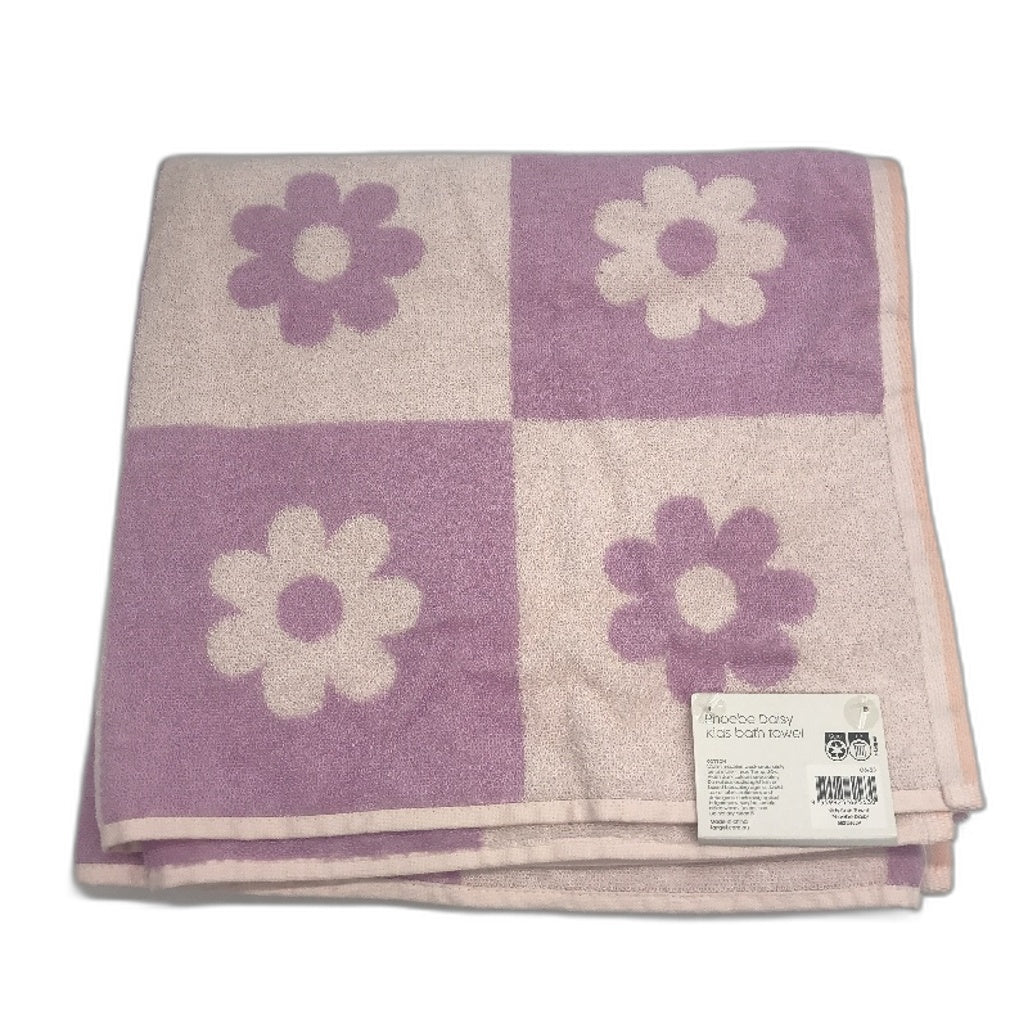 2pc Assorted Purple and Pink Kids Cotton Bath Towels 70x140cm NEW