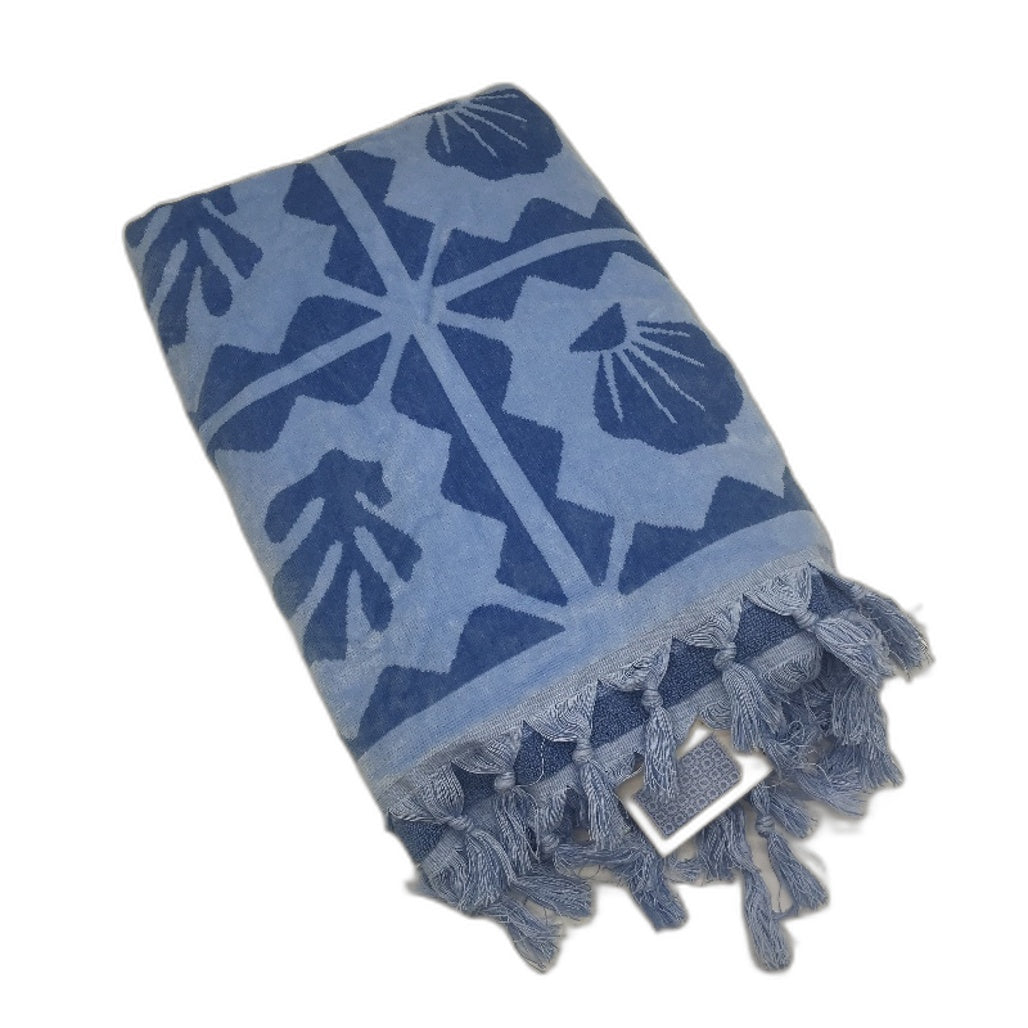 Target 2pc Apollo Palm and Lily Tile Print Jacquard Cotton Beach Towels NEW