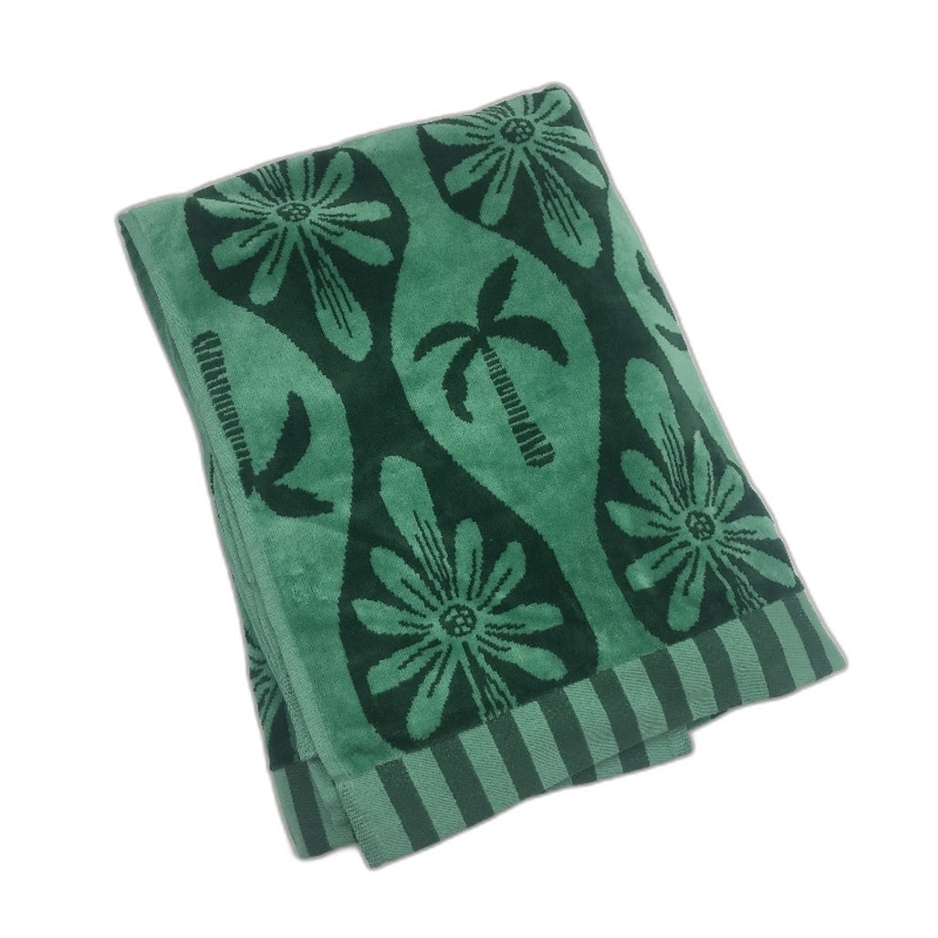 Target 2pc Apollo Palm and Lily Tile Print Jacquard Cotton Beach Towels NEW
