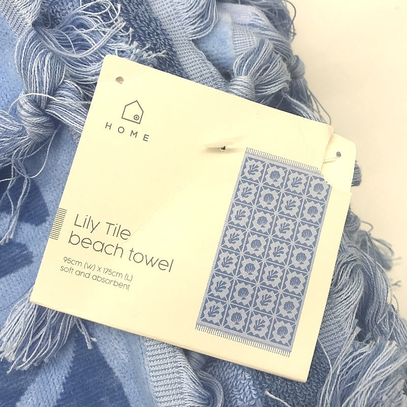 Target 2pc Apollo Palm and Lily Tile Print Jacquard Cotton Beach Towels NEW
