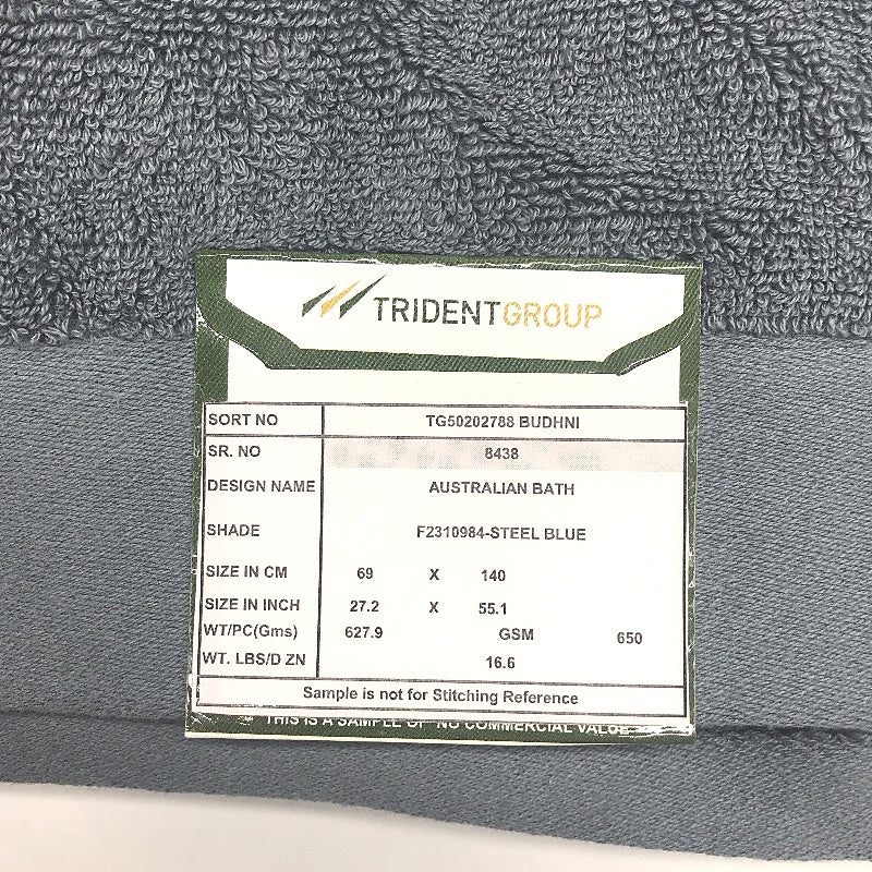 2pc Australian Cotton Bath Towels in Brown and Steel Blue 69x140cm NEW