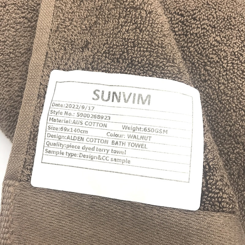 2pc Australian Cotton Bath Towels in Brown and Steel Blue 69x140cm NEW