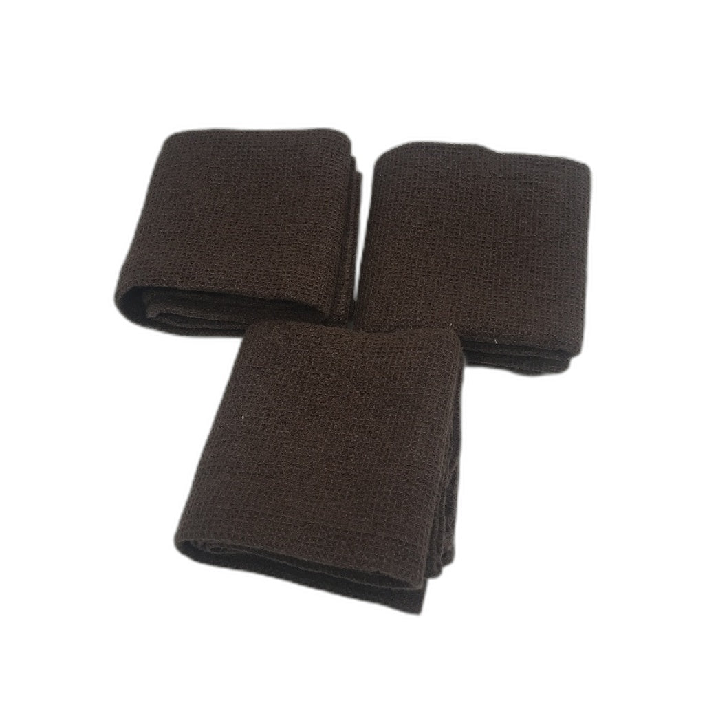 Seed Heritage 3pc Chocolate Brown Waffle Hand Towels 45x47cm NEW