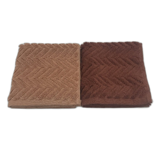 Adairs 2pc Mimosa 600GSM Earth and Clay Textured Cotton Face Washer 33x33cm NEW