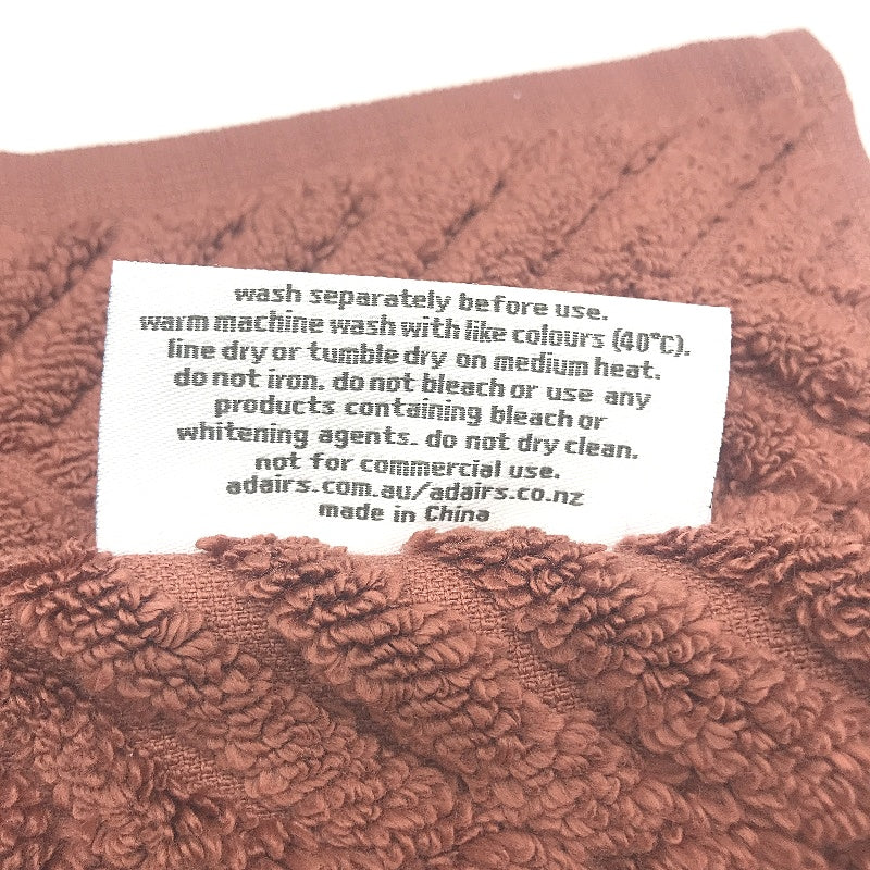 Adairs 2pc Mimosa 600GSM Earth and Clay Textured Cotton Face Washer 33x33cm NEW