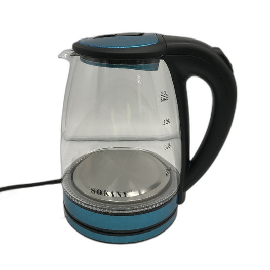 Sokany SK1029 2L LED Clear Glass Electric Kettle with 360 Swivel Base DEMO