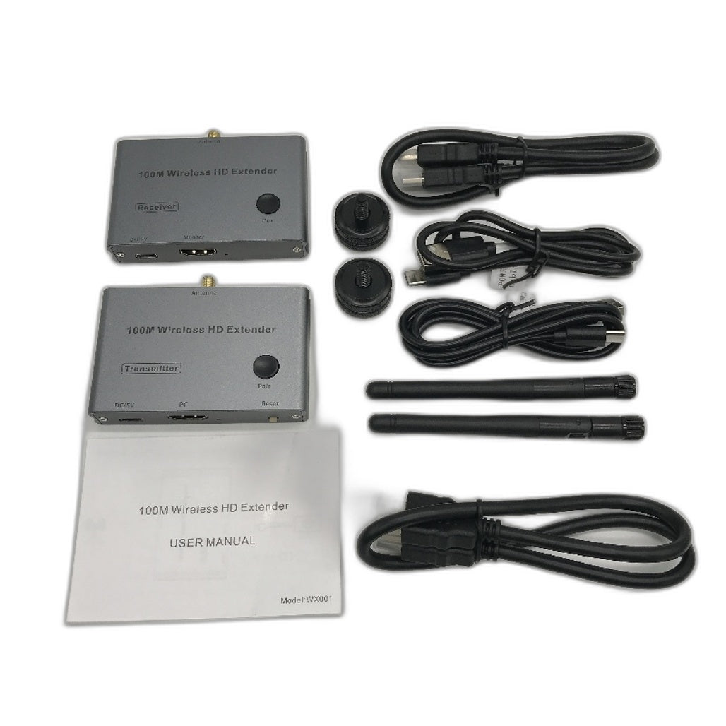 100m Wireless HD Extender Transmitter and Receiver Video Converter Pack NEW