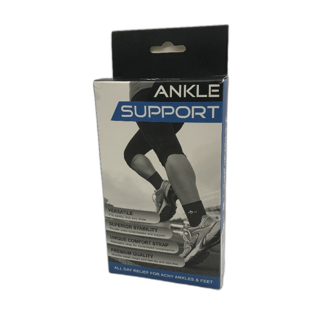 Versatile All Day Relief Black Compression Ankle Support Size Large NEW