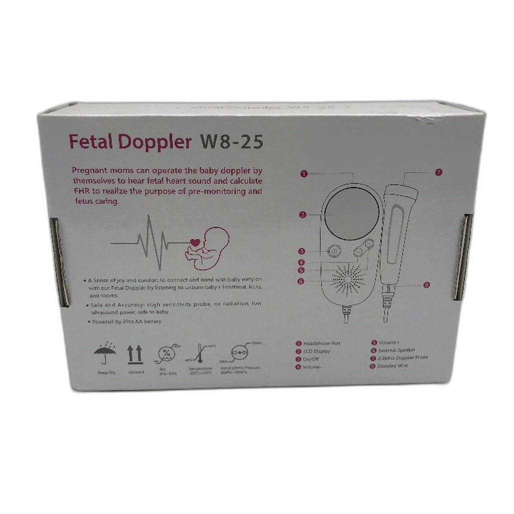 Lush Deluge W8-25 Baby Sound and Movement Monitoring Pink Fetal Doppler NEW
