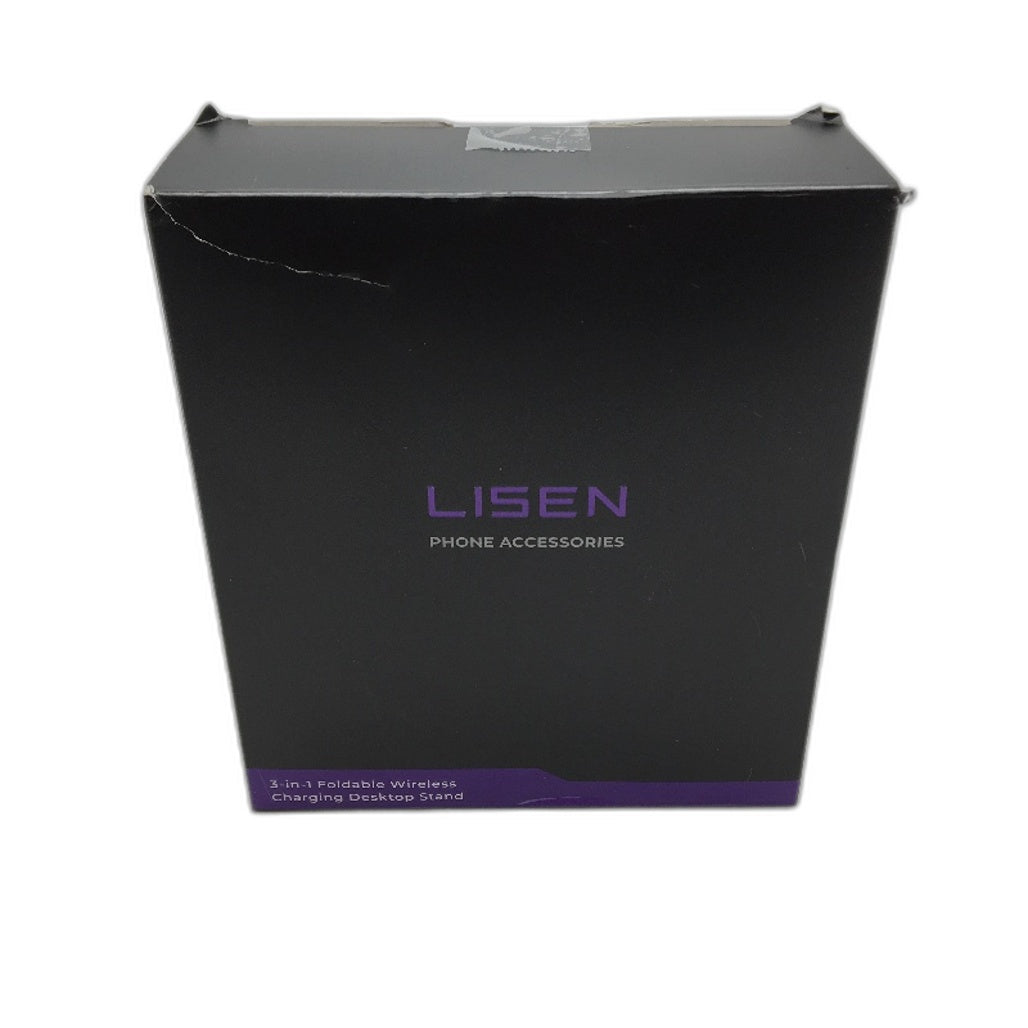 LISEN 2E414 3 in 1 Wireless Foldable Charging Desktop Stand *With Power Plug NEW