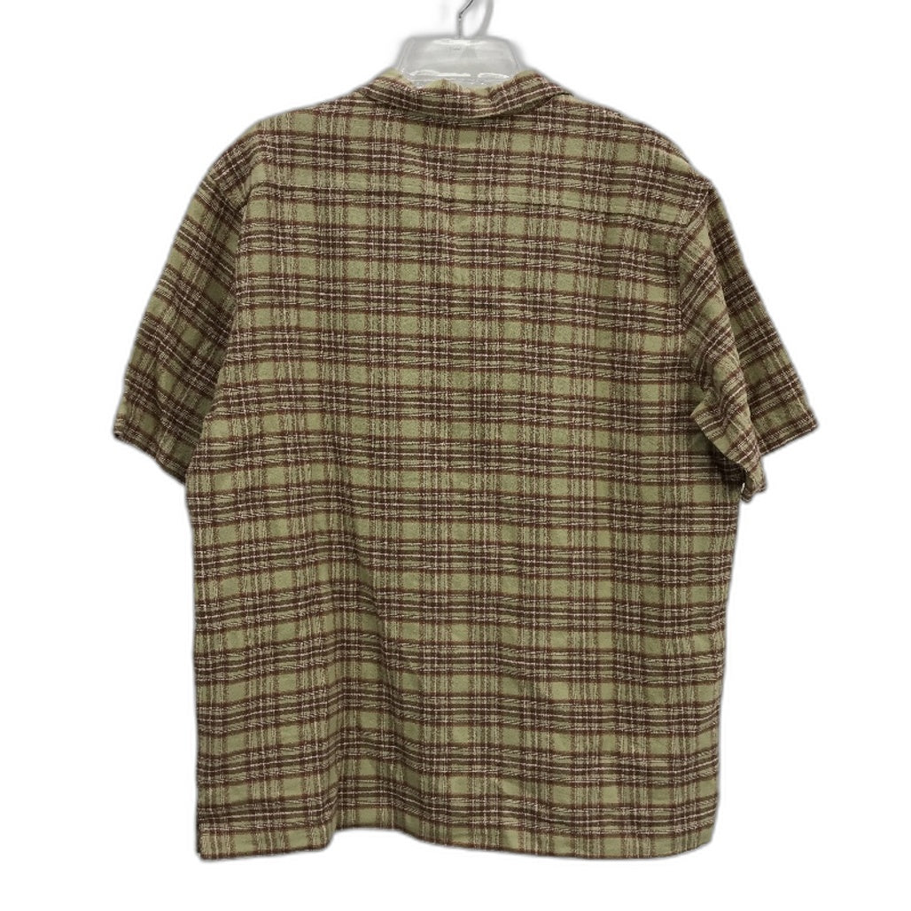 Insight Dazed Button Up Brown Check Relaxed Resort Shirt Mens Size Medium NEW