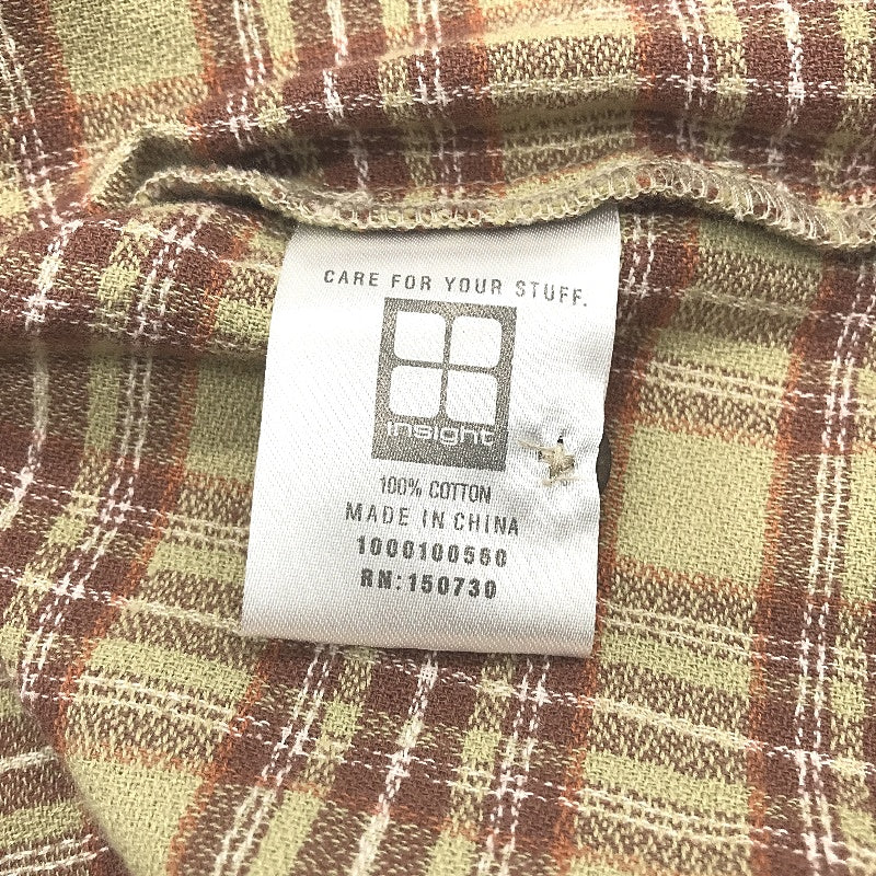 Insight Dazed Button Up Brown Check Relaxed Resort Shirt Mens Size Medium NEW