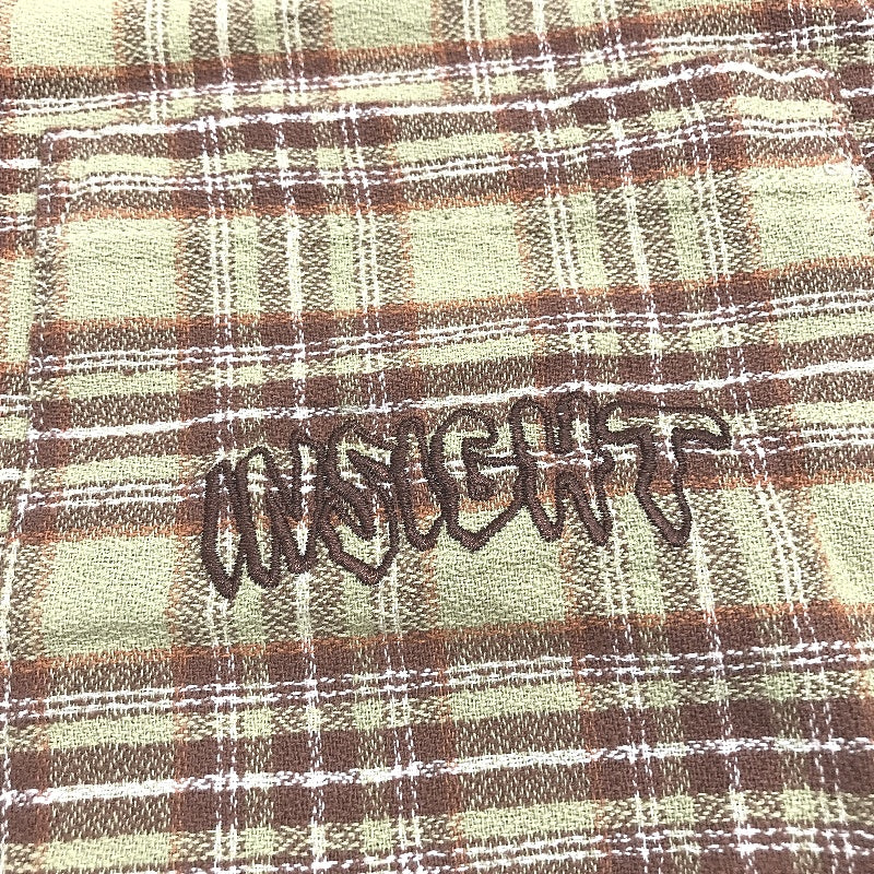 Insight Dazed Button Up Brown Check Relaxed Resort Shirt Mens Size Medium NEW
