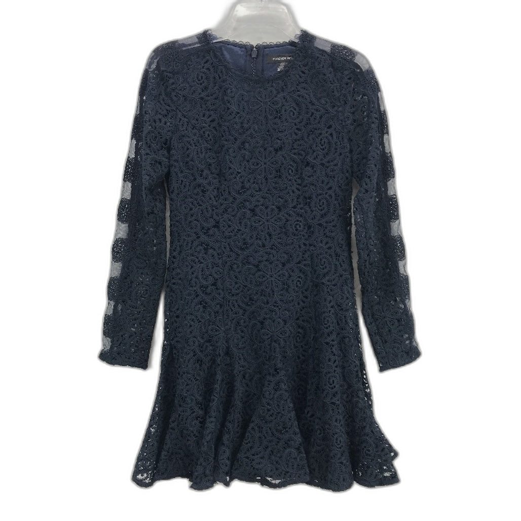 Forever New Josie Geo Lace Navy Lined Mini Dress Ladies Size AU 10 NEW