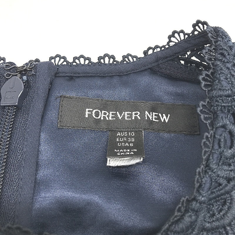 Forever New Josie Geo Lace Navy Lined Mini Dress Ladies Size AU 10 NEW