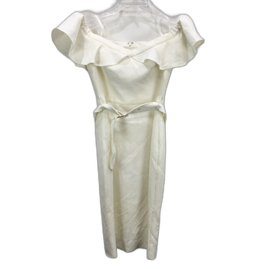 Forever New Off Shoulder Belted Bodycon White Midi Dress Ladies Size AU 8 NEW