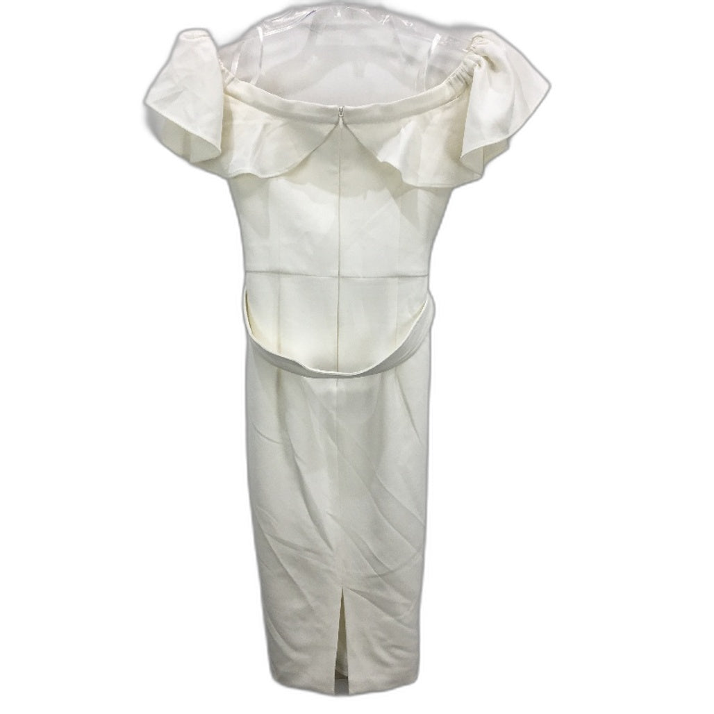 Forever New Off Shoulder Belted Bodycon White Midi Dress Ladies Size AU 8 NEW
