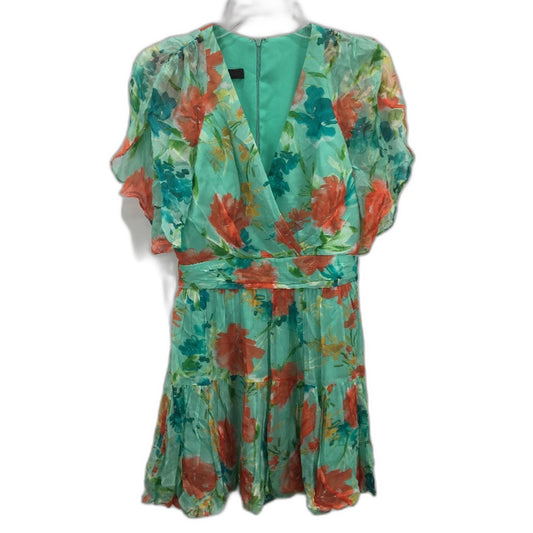 Forever New Flowy Floral Aqua Crossover Mini Dress Ladies Size AU 6-8 NEW