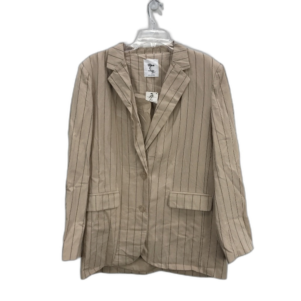 Cotton On Peta Pinstripe Stone Linen Blend June Blazer Jacket Ladies Sz XS/S NEW