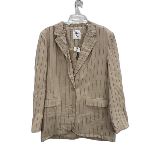 Cotton On Peta Pinstripe Stone Linen Blend June Blazer Jacket Ladies Sz XS/S NEW