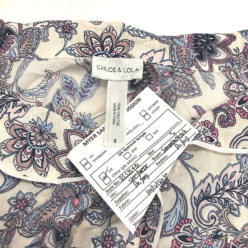 Chloe & Lola Myers Sample Pink Paisley 2Pce Short Sleeve PJ Set Ladies Sze S NEW