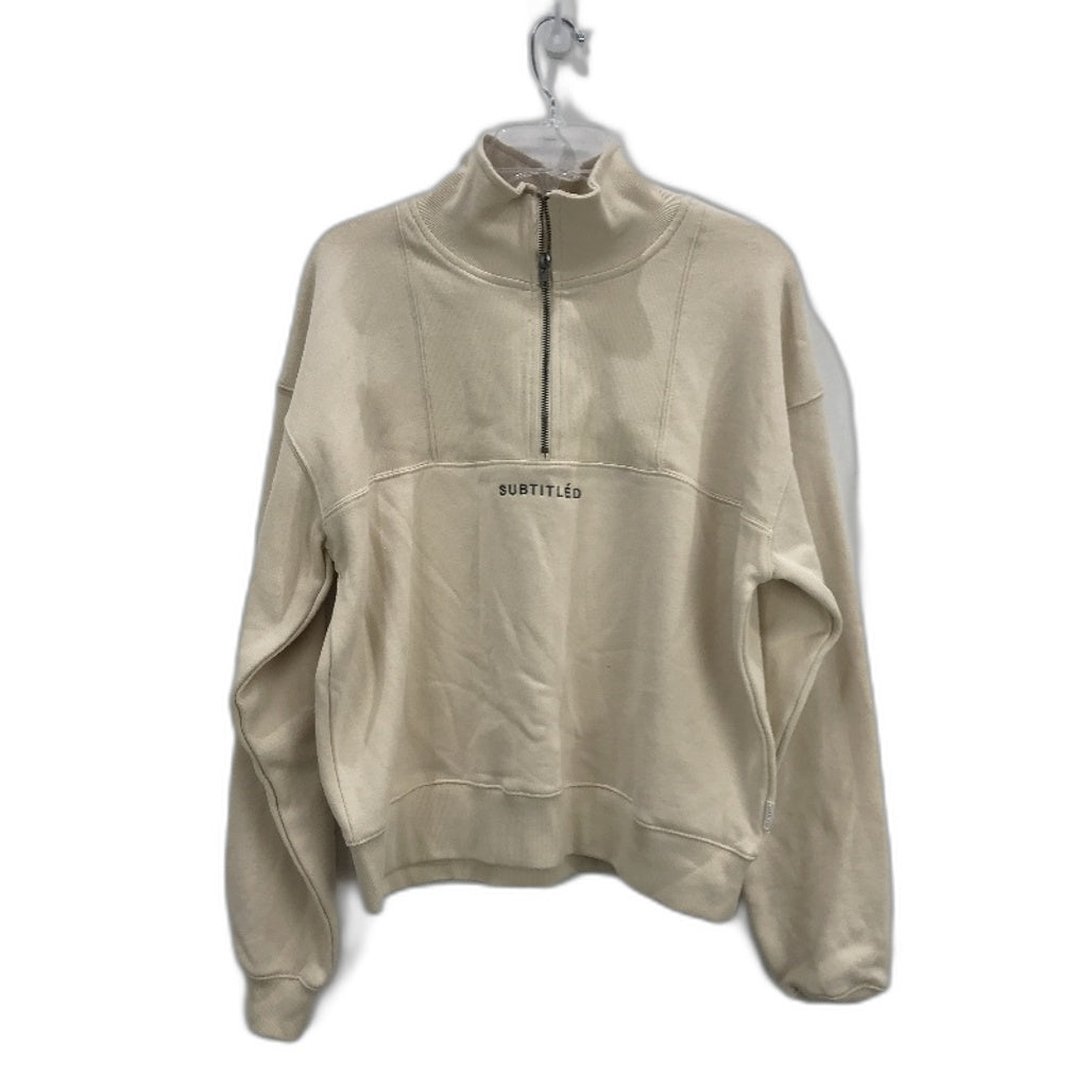 Subtitled Off White State Panelled Zip Front Fleeceboat Jumper Ladies Size S NEW