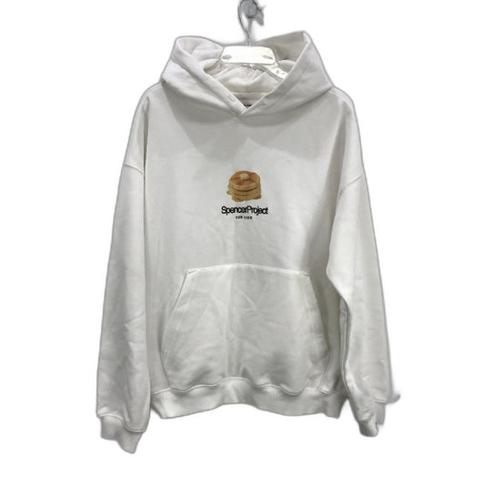Spencer Project New York Pancake Print White Hooded Jumper Mens Size S NEW