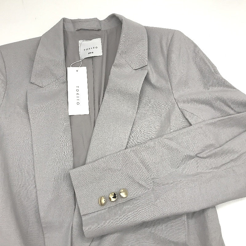 Tokito Grey Marle Open Style Linen Blend Blazer Jacket Ladies Size 10 NEW