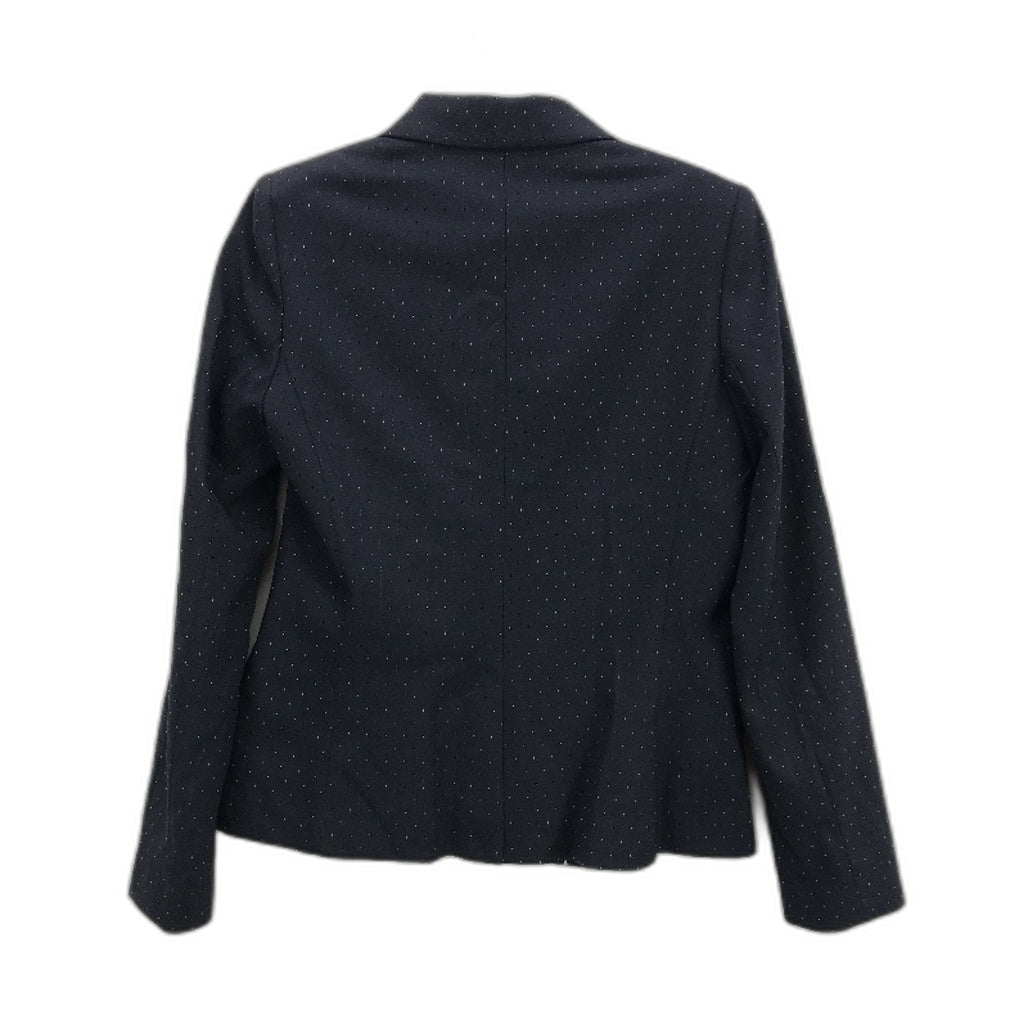 Mango Basics Navy Blue White Dot Single Button Blazer Jacket Ladies Size 10 NEW