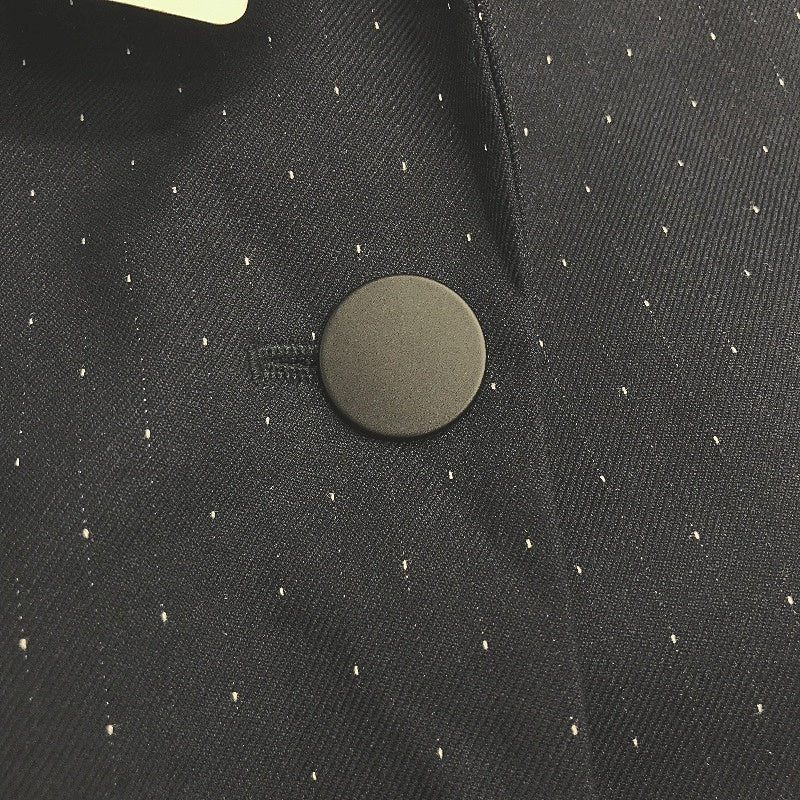 Mango Basics Navy Blue White Dot Single Button Blazer Jacket Ladies Size 10 NEW