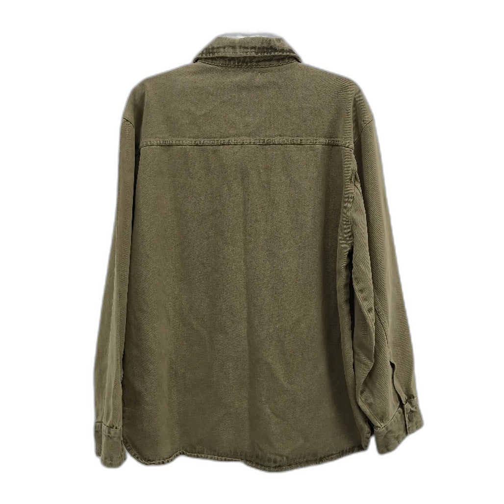 Rollas Denim Khaki Green Brown Trade Drill Shacket Shirt Jacket Mens Size L NEW
