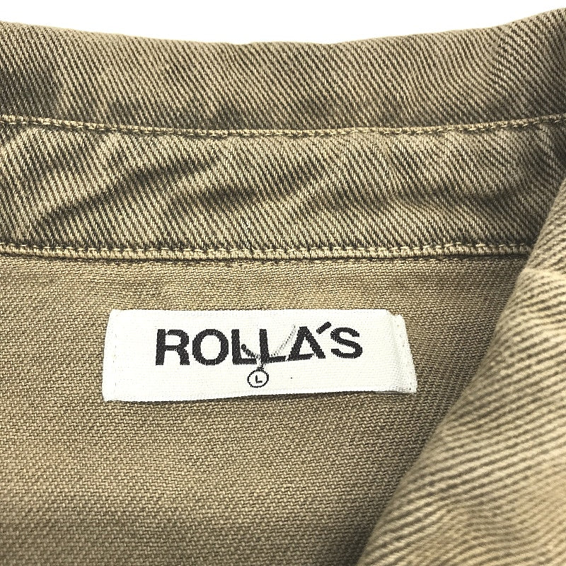 Rollas Denim Khaki Green Brown Trade Drill Shacket Shirt Jacket Mens Size L NEW