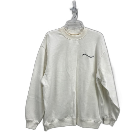 Subtitled Cream Cotton Oversized Wave Origin Fleece Crew Jumper Mens Size XS NEW