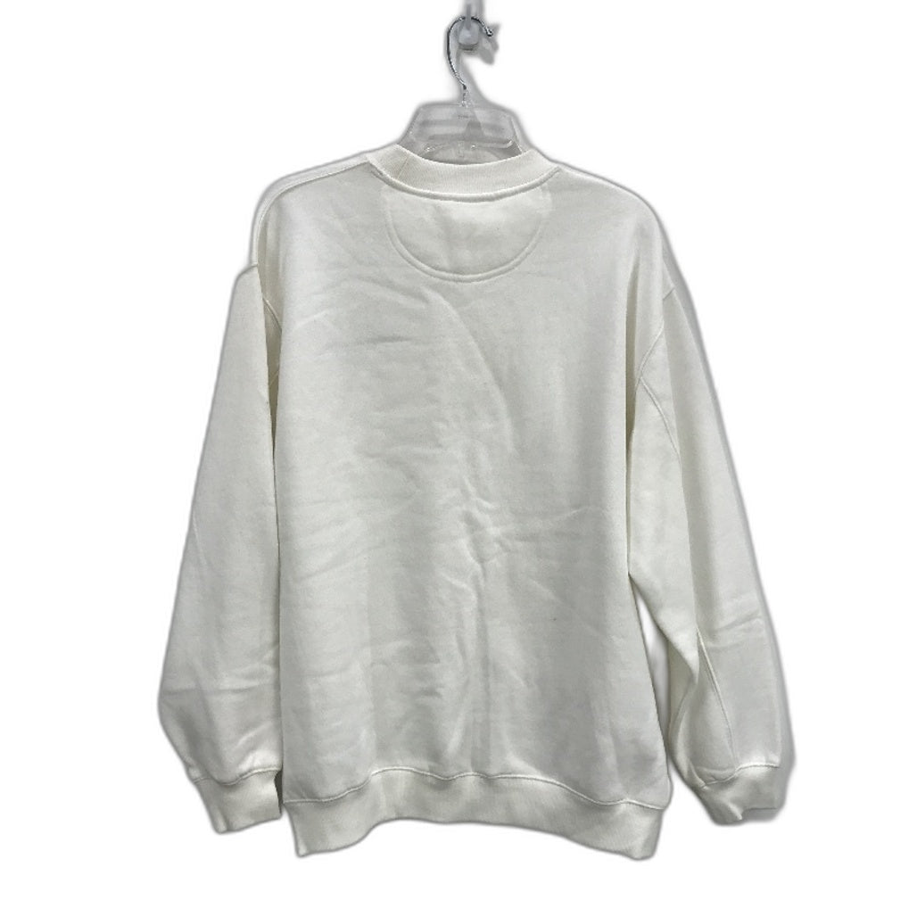 Subtitled Cream Cotton Oversized Wave Origin Fleece Crew Jumper Mens Size XS NEW