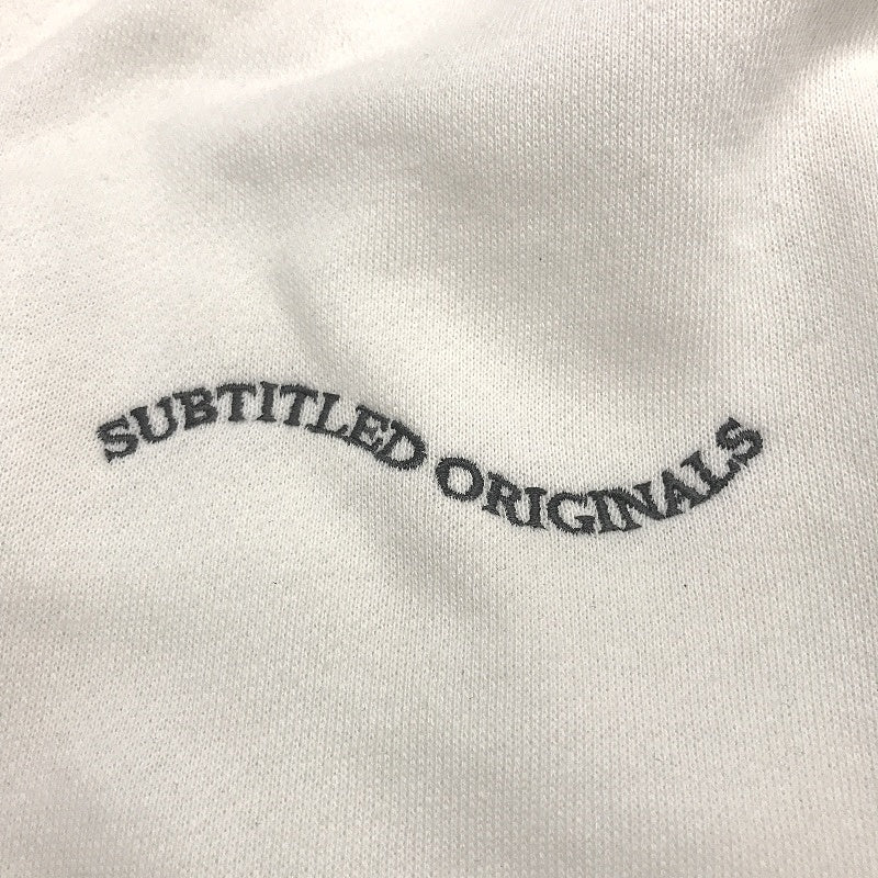 Subtitled Cream Cotton Oversized Wave Origin Fleece Crew Jumper Mens Size XS NEW